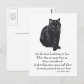 Zwarte-kat regenboogbrug briefkaart (Voorkant / Achterkant)