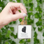 Zwarte-kat regenboogbrug sleutelhanger (Hand)