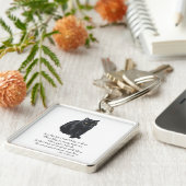 Zwarte-kat regenboogbrug sleutelhanger (Zijkant)