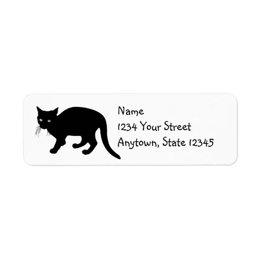 Zwarte Kat Retouradreslabels Etiket (Voorkant)