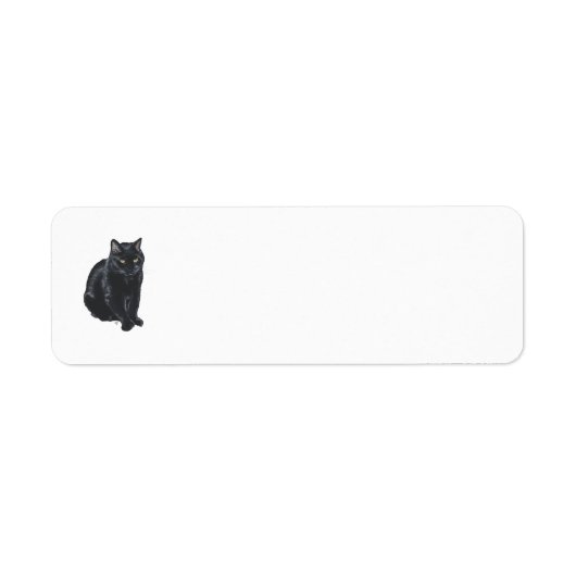 Zwarte Kat Retouradreslabels Etiket (Voorkant)