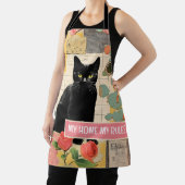 Zwarte Kat retro collage Schort (Insitu)