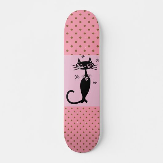 ZWARTE KAT-RETRO GIRLS PINK SKATEBOARD DECT (Voorkant)