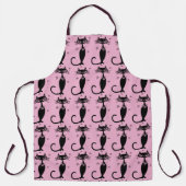 ZWARTE KAT RETRO ROZE SCHORT (Voorkant)