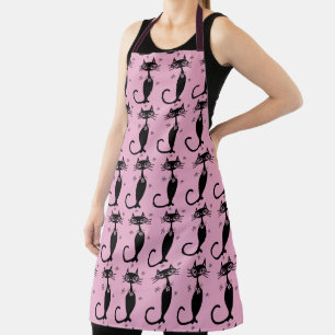 ZWARTE KAT RETRO ROZE SCHORT