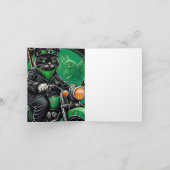 Zwarte kat rijdt op fiets St. Patrick's Dag Kaart (Binnen)