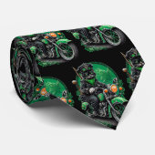 Zwarte Kat rijdt op fiets St. Patrick's Dag Stropdas (Opgerold)