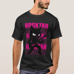 Zwarte Kat Rockster - Grappige Kat Gitarist Gitaar T-shirt