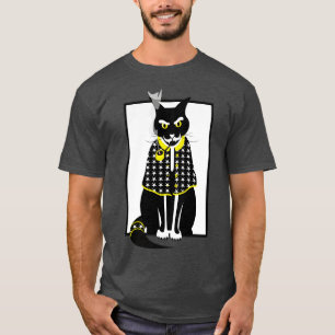 Zwarte kat roken Magic Wizard Meow Katten T-shirt