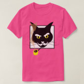 Zwarte kat roken Magic Wizard T-shirt (Design voorkant)