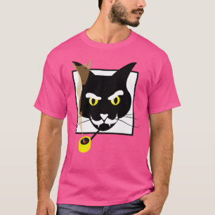 Zwarte kat roken Magic Wizard T-shirt