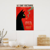 Zwarte Kat Rokt Poster - Retro Franse Tentoonstell (Keuken)
