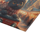 Zwarte Kat Roller Coaster Kerstmis Snijplank (Hoek)