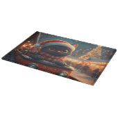 Zwarte Kat Roller Coaster Kerstmis Snijplank (Hoek)