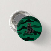 Zwarte kat ronde button 3,2 cm (Voorkant /achterkant)