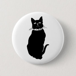  zwarte kat ronde button 5,7 cm