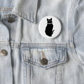  zwarte kat ronde button 5,7 cm (In situ)