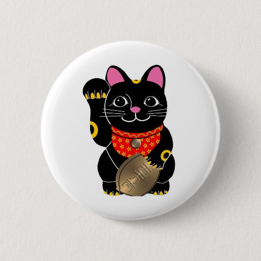 Zwarte kat ronde button 5,7 cm (Voorkant)