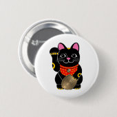 Zwarte kat ronde button 5,7 cm (Voorkant /achterkant)