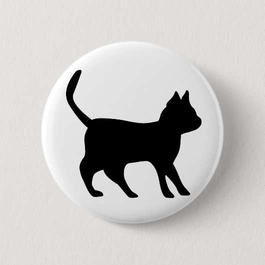 Zwarte kat ronde button 5,7 cm (Voorkant)