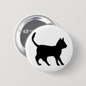Zwarte kat ronde button 5,7 cm (Voorkant /achterkant)