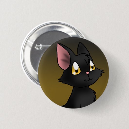 Zwarte kat ronde button 5,7 cm (Voorkant /achterkant)