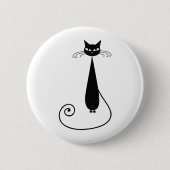 Zwarte kat ronde button 5,7 cm (Voorkant)