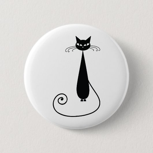 Zwarte kat ronde button 5,7 cm (Voorkant)