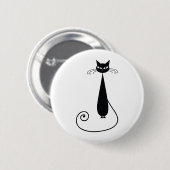 Zwarte kat ronde button 5,7 cm (Voorkant /achterkant)