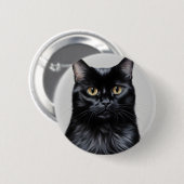 Zwarte kat ronde button 5,7 cm (Voorkant /achterkant)