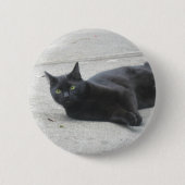 Zwarte kat ronde button 5,7 cm (Voorkant)