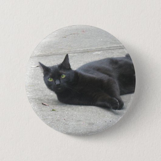 Zwarte kat ronde button 5,7 cm (Voorkant)