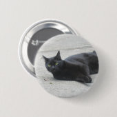 Zwarte kat ronde button 5,7 cm (Voorkant /achterkant)