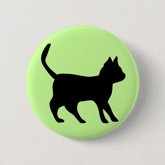 Zwarte kat ronde button 5,7 cm (Voorkant)