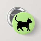 Zwarte kat ronde button 5,7 cm (Voorkant /achterkant)