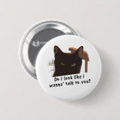 zwarte kat ronde button 5,7 cm (Voorkant /achterkant)