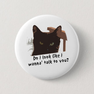 zwarte kat ronde button 5,7 cm