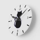 Zwarte kat ronde klok (Hoek)