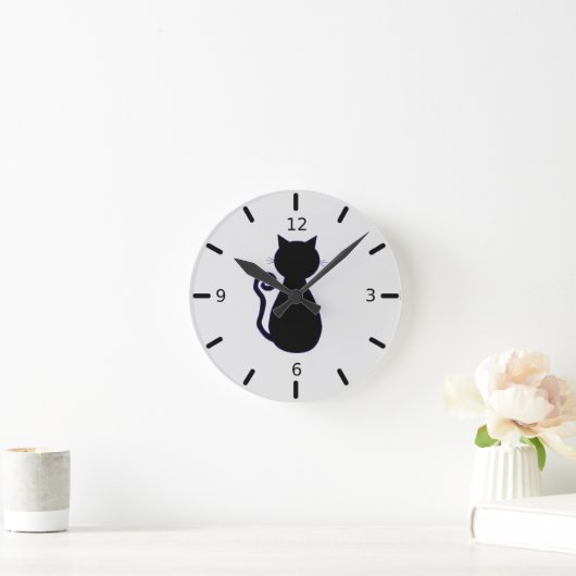 Zwarte kat ronde klok (Huis)
