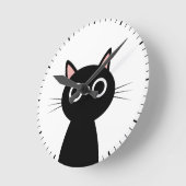 zwarte kat ronde klok (Hoek)