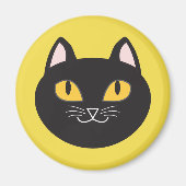 Zwarte kat ronde magneet (Voorkant)