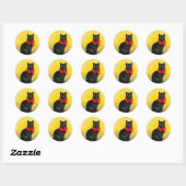  zwarte kat ronde sticker (Vel)