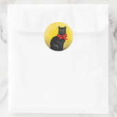  zwarte kat ronde sticker (Tas)