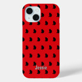Zwarte kat (rood) Case-Mate iPhone case (Achterkant)