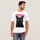 Zwarte kat / rood wit blauw t-shirt (Voorkant volledig)