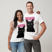 Zwarte kat / rood wit blauw t-shirt (Unisex)