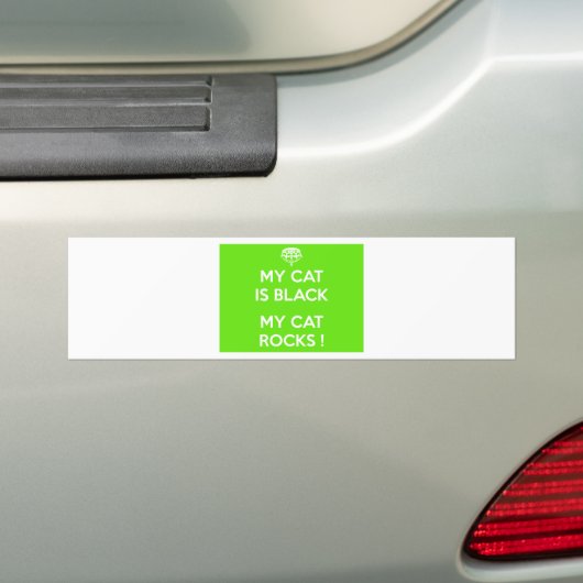 Zwarte kat rotsen bumpersticker (Op auto)