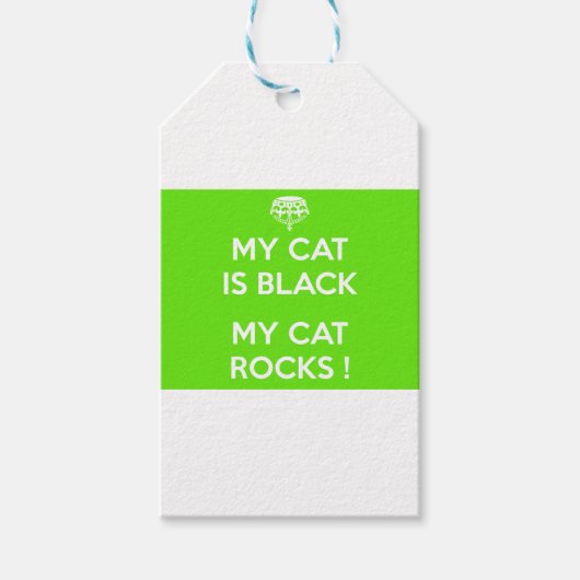 Zwarte kat rotsen cadeaulabel (Voorkant)