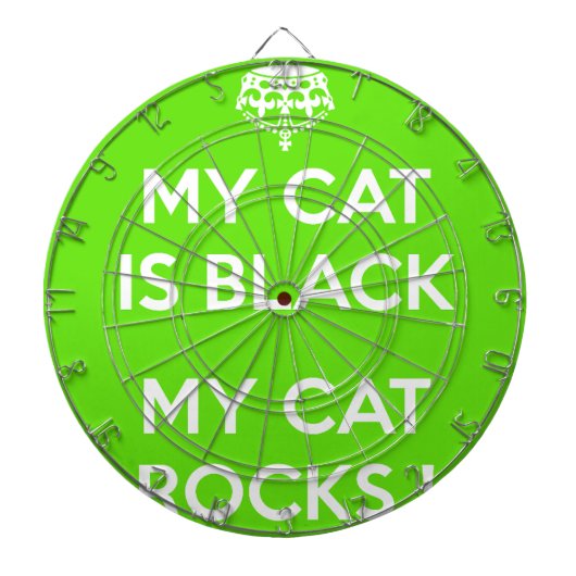 Zwarte kat rotsen dartbord (Voorkant)