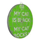 Zwarte kat rotsen dartbord (Voorkant Links)